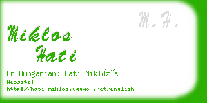 miklos hati business card